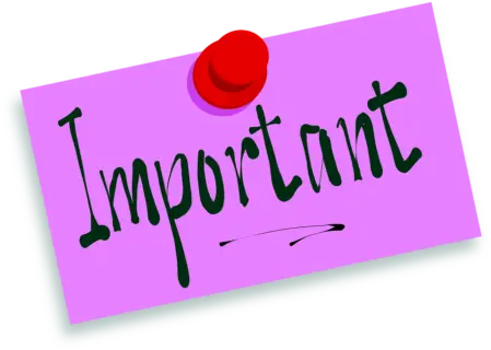 Zettel mit der Aufschrift "Important" und roten Pin