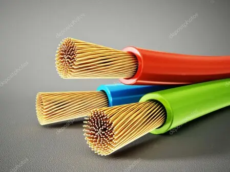 3 Kabel 3 Kabel in den Farben rot, blau und grün